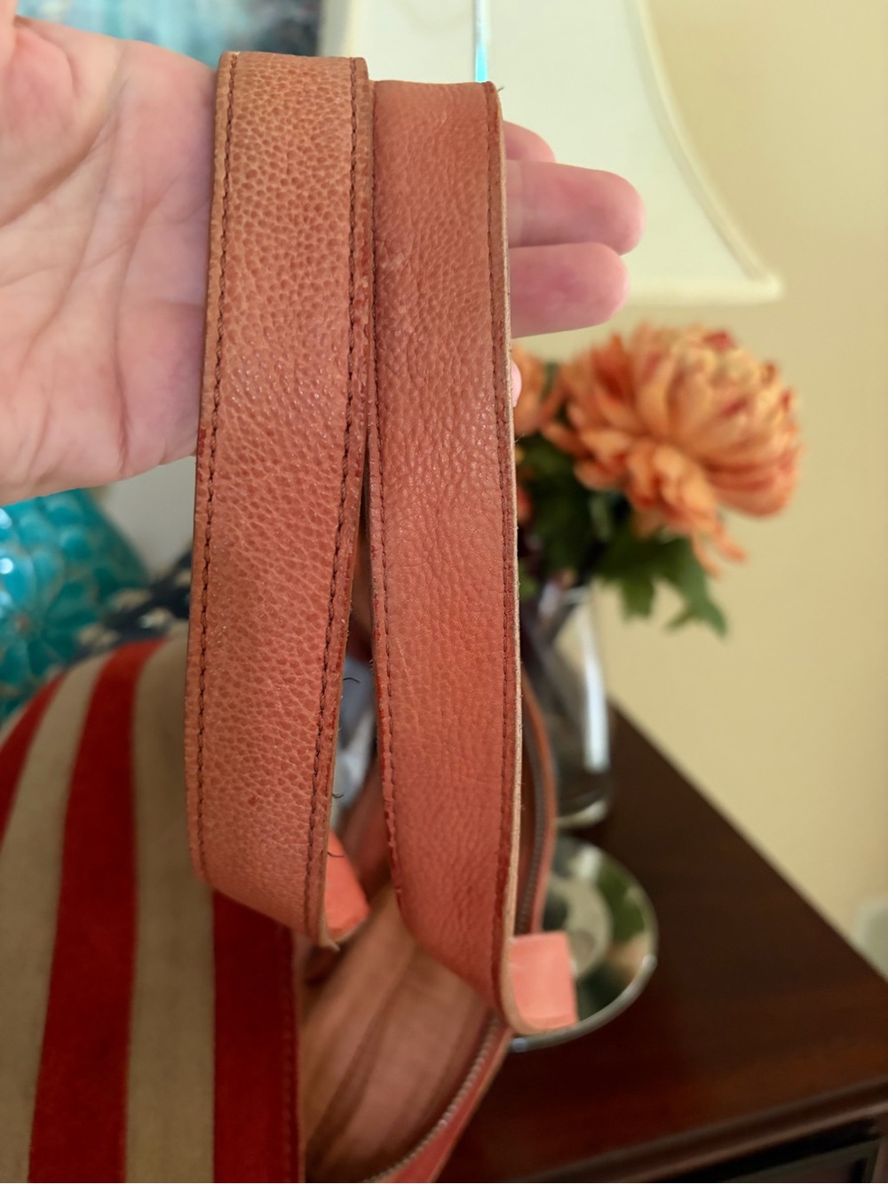 Scully vintage American Flag suede and leather zip top tote bag and NWT scarf - Picture 8 of 14